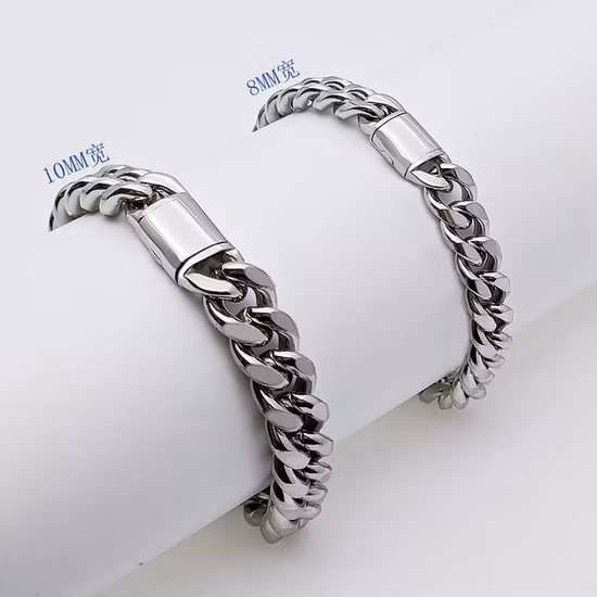 Stainless Steel Gold Plated Cuban Chain Link Bracelet Chain Knotted Bracelet