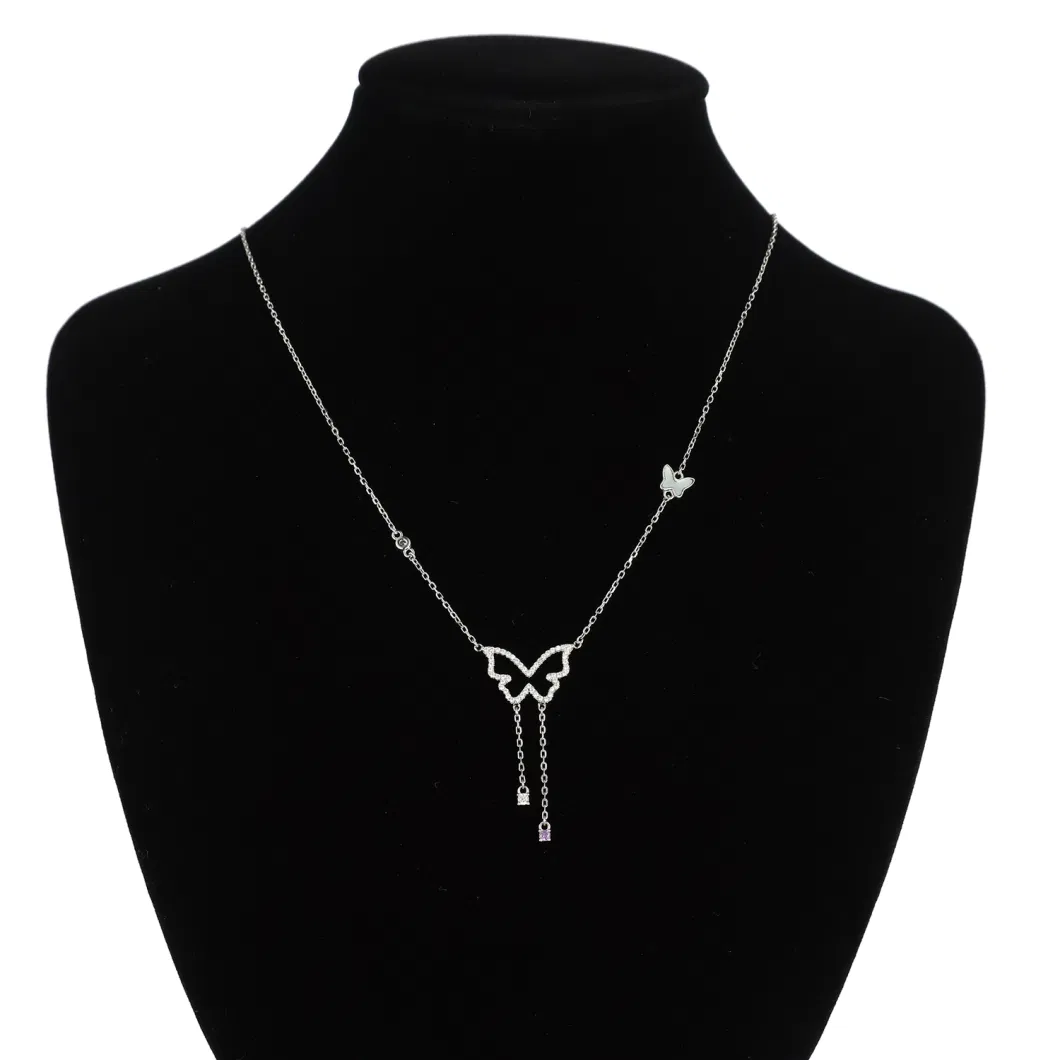 High Quality 925 Sterling Silver Necklace with Butterfly Pendant